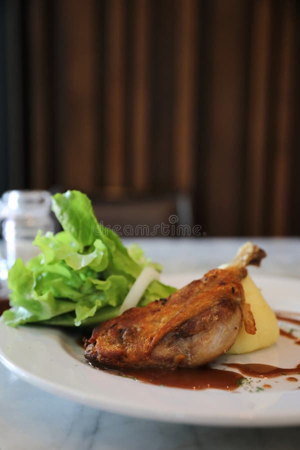 Confit de canard close-up